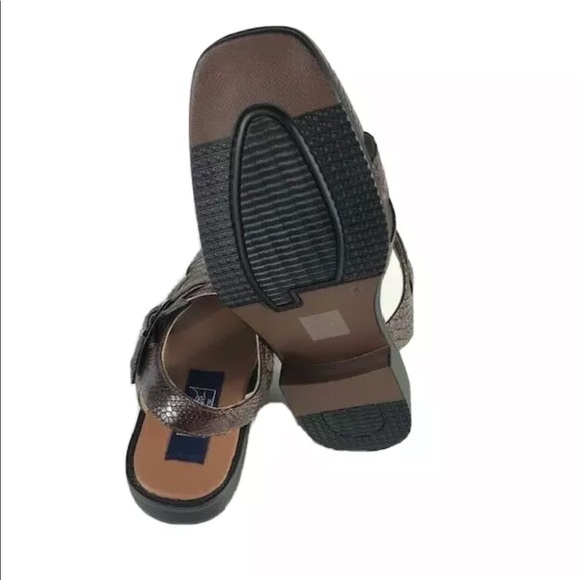 Majestic Men's Brown Sandals Covered Toe Sling Back Vented Sides Sizes 8.5 - 13 - Picture 5 of 6